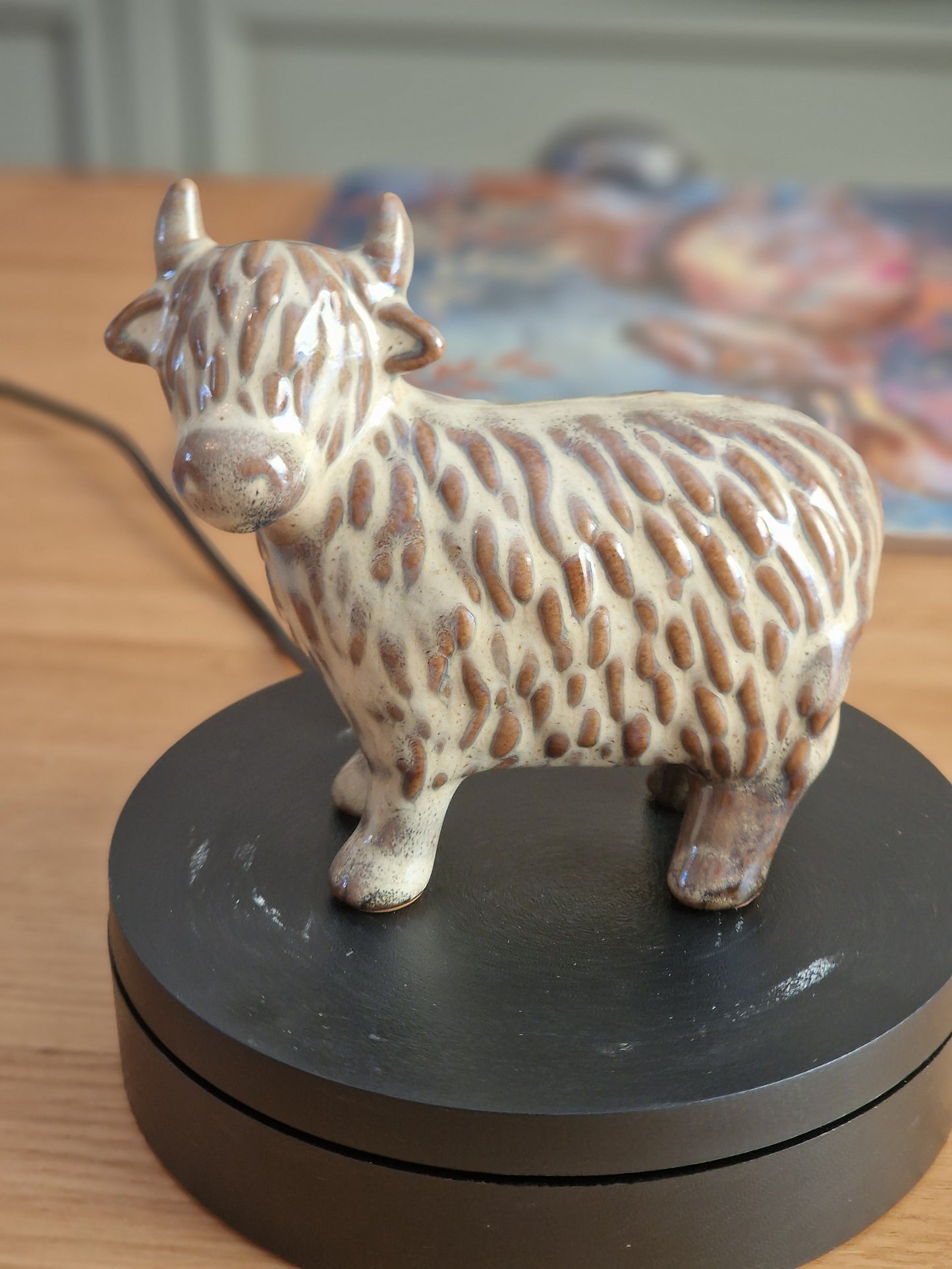 Glazed Highland Cow Ornament, 11.2cm