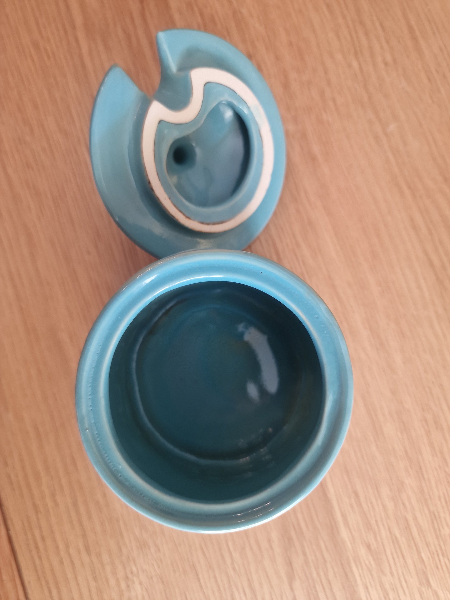 Ceramic Sugar Pot & Lid | Teal Village Design H4"