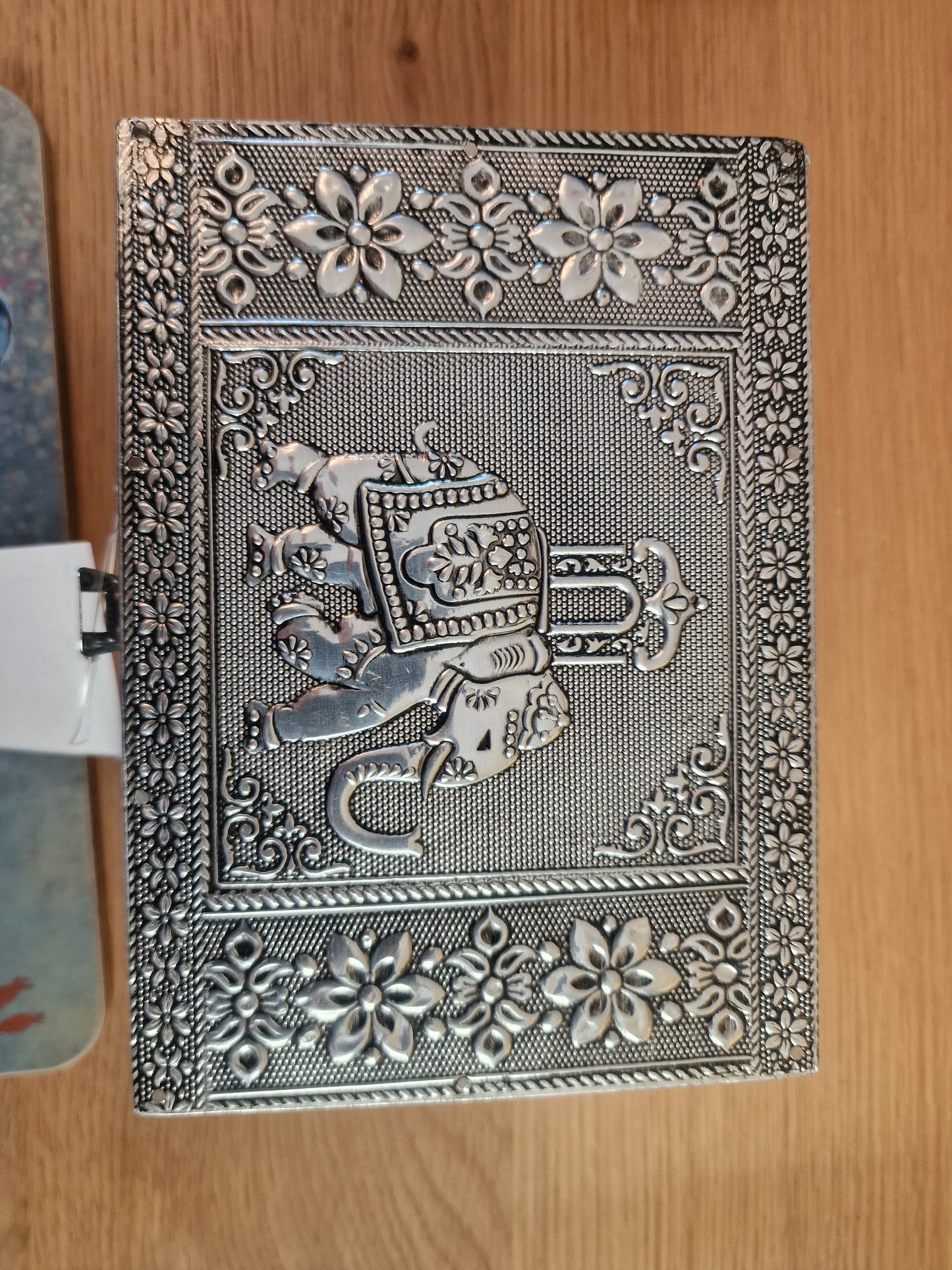 Elephant Design Jewellery Box in Silver with Mirror