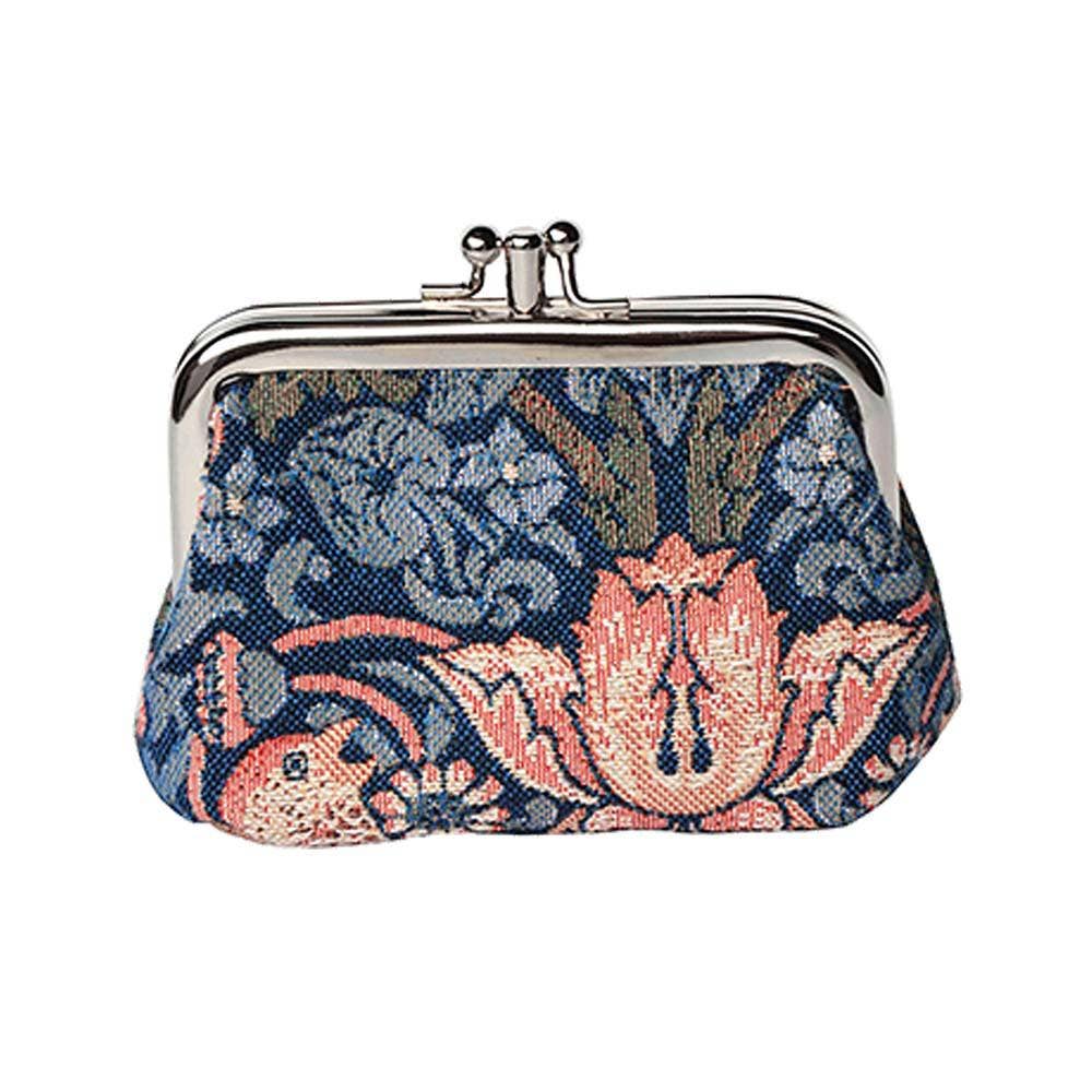 William Morris Strawberry Thief Blue Design - Frame Purse