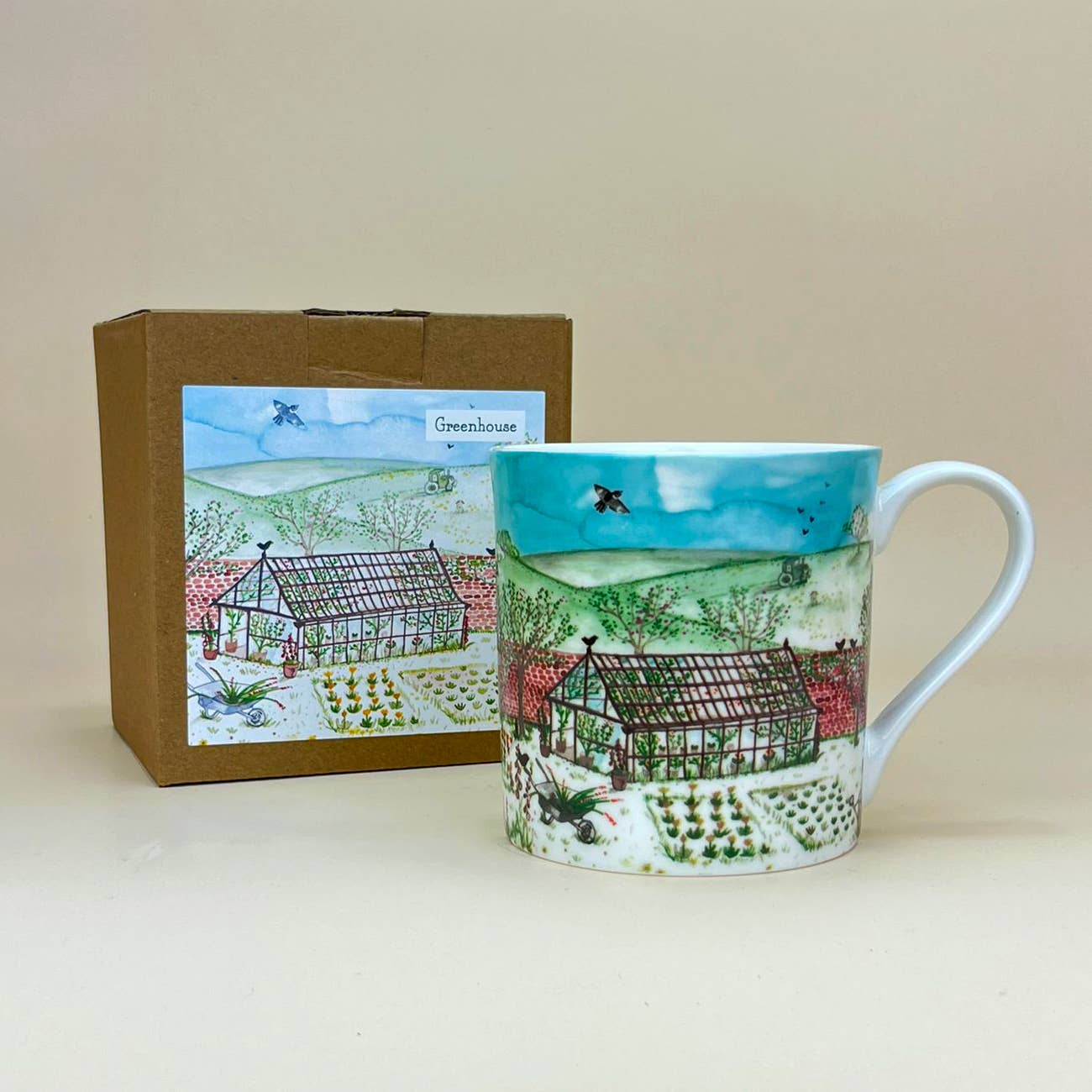 Greenhouse Illustrated Bone China Mug with Gift Box