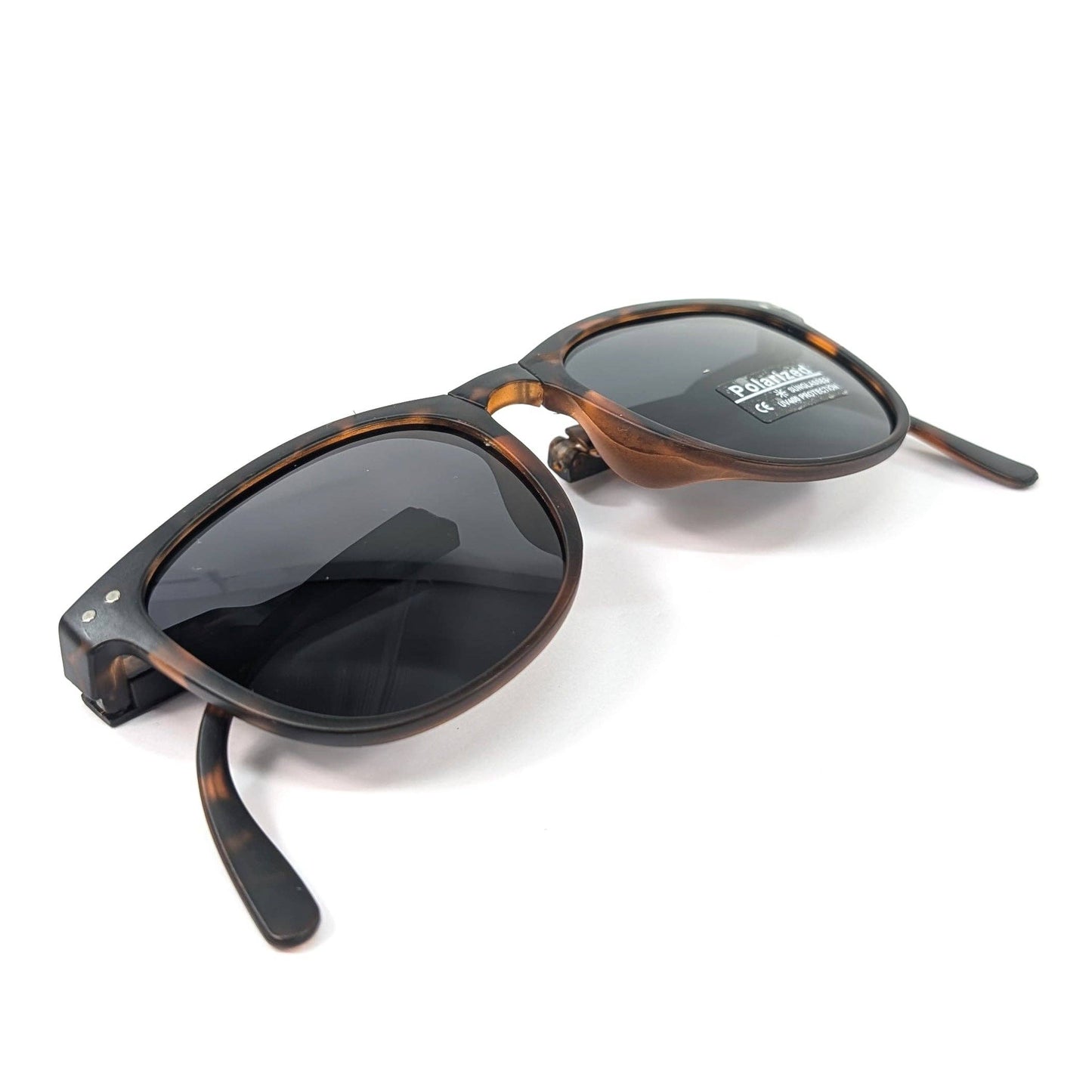 Sorelli - Matte Foldable Polarised Sunglasses (with Case & Cleaner) - Tortoise Shell