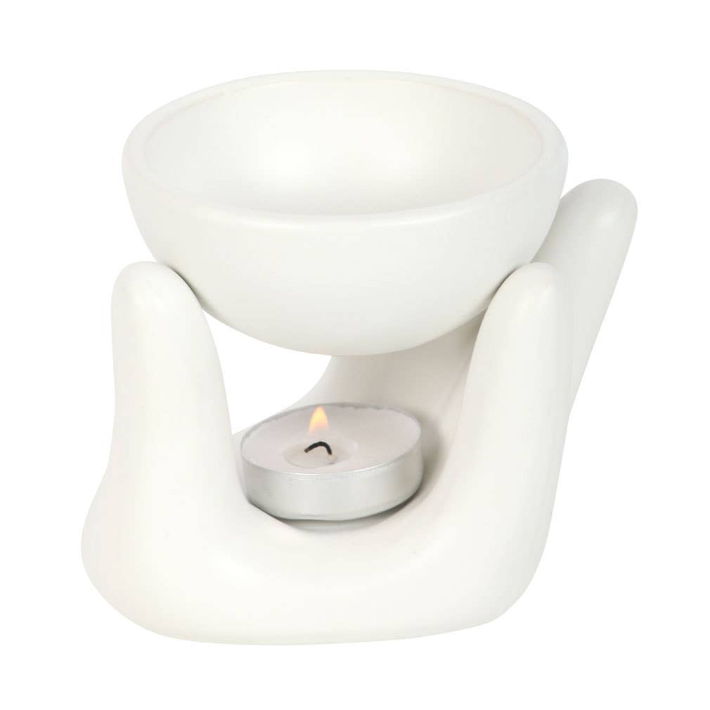 White Hand Ceramic Oil Burner H11 cm