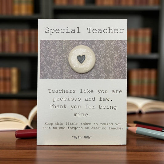 Special Teacher Ceramic Pocket Token Pocket Hug and Card