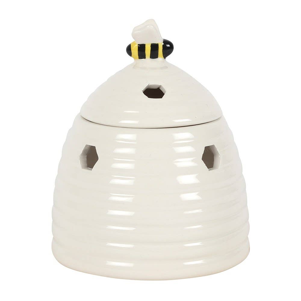 White Beehive Ceramic Oil Burner H17cm