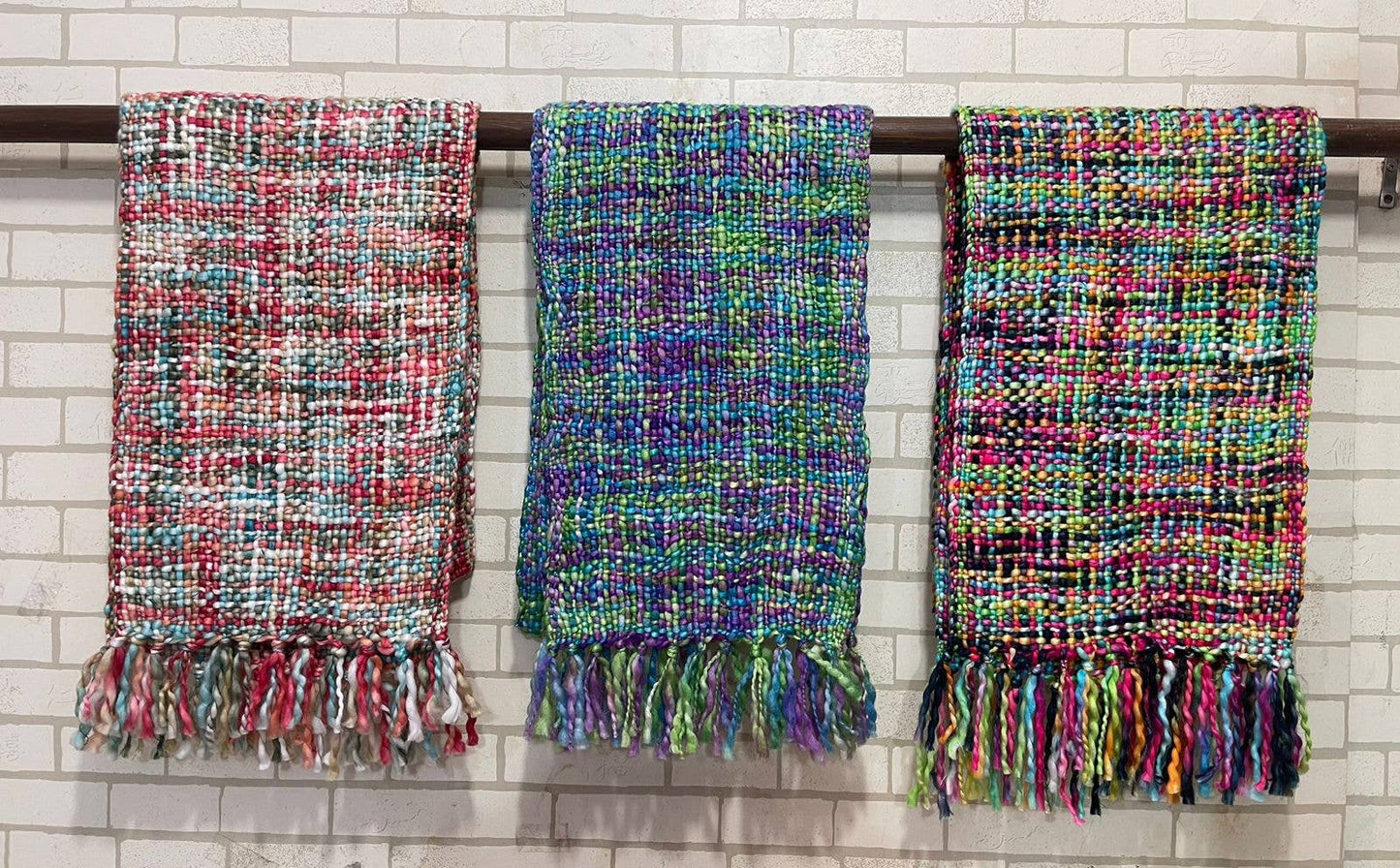 Chunky Tweed Scarf - Assorted colour choice- Hand-dyed and handwoven.