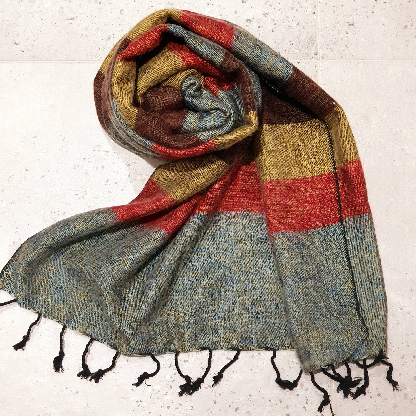 Stripie Nepali Shawls - Harvest -Ethically produced in Nepal