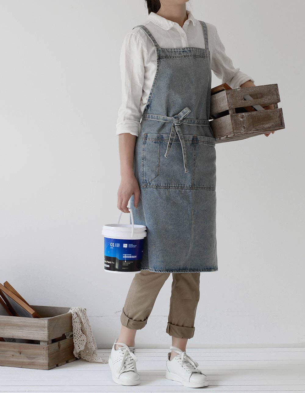Gohobi Heavy-Duty Cotton Canvas Denim Apron
