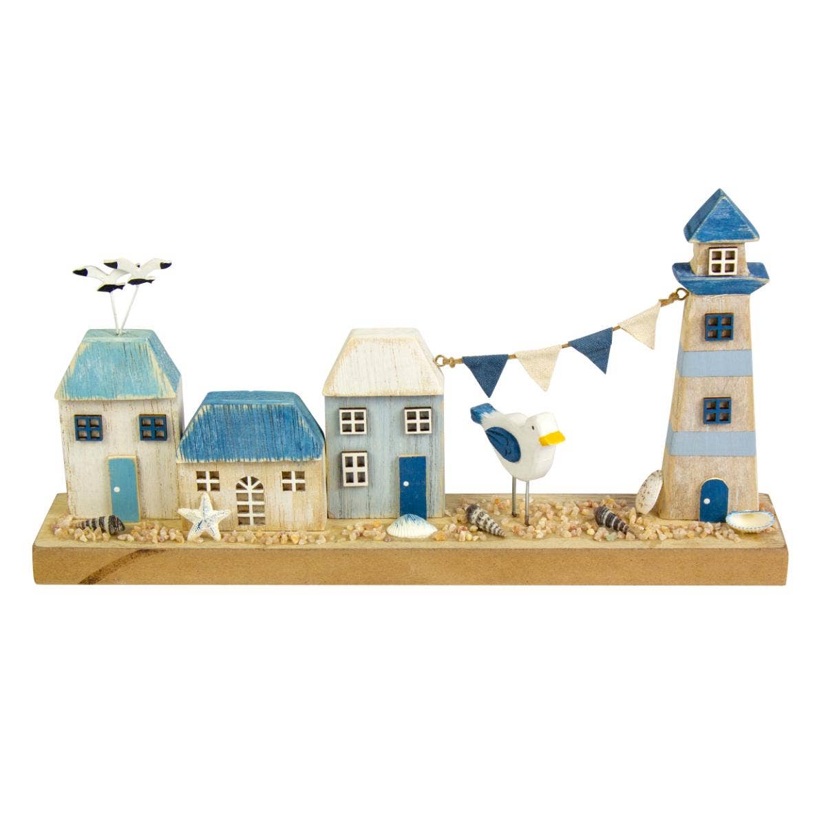 Harbourside Scene with Lighthouse and Cottages