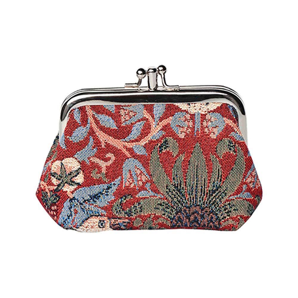 William Morris Strawberry Thief Red Design - Frame Purse