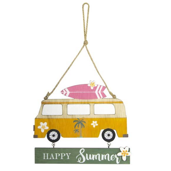Campervan "Happy Summer" hanging Sign, 14x12cm