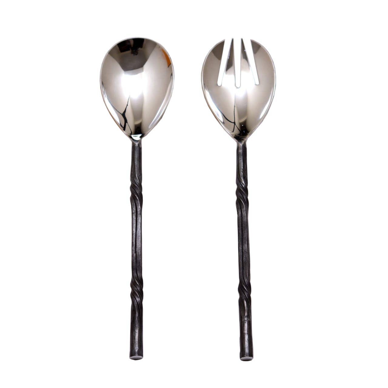 Twisted Charcoal Stainless Steel 18 Piece Cutlery Set