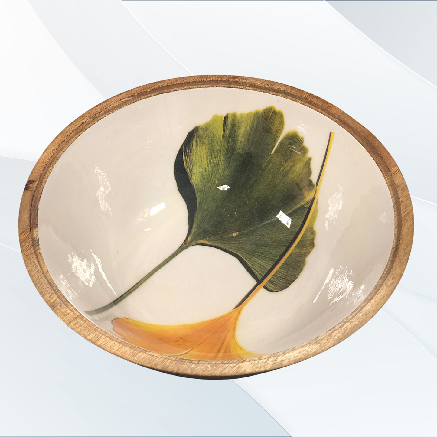 Handmade Serving Bowl with Spoons Stunning Prints Salad Bowl