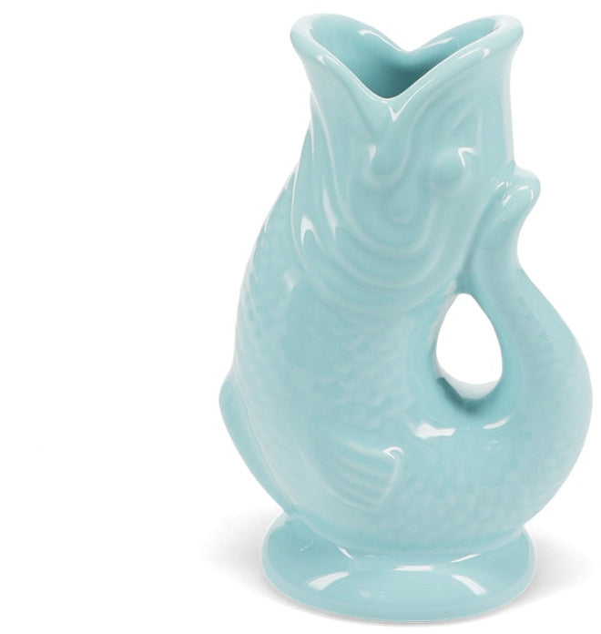 Ceramic Fish Vase - Aqua Blue 17cm
