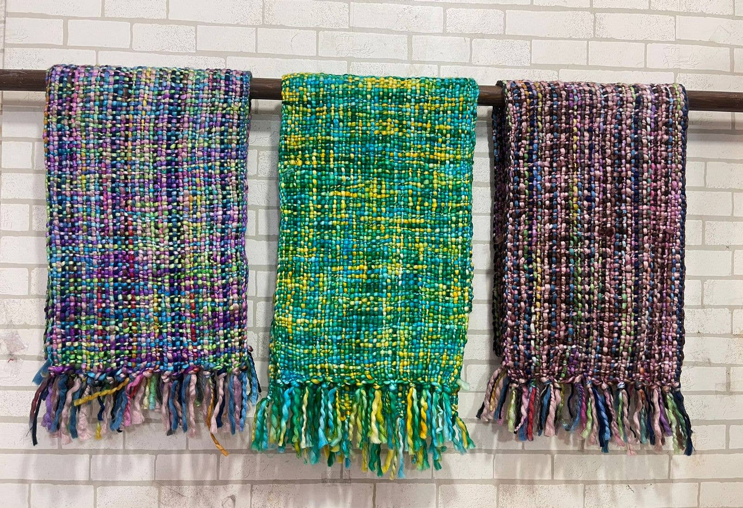 Chunky Tweed Scarf - Assorted colour choice- Hand-dyed and handwoven.