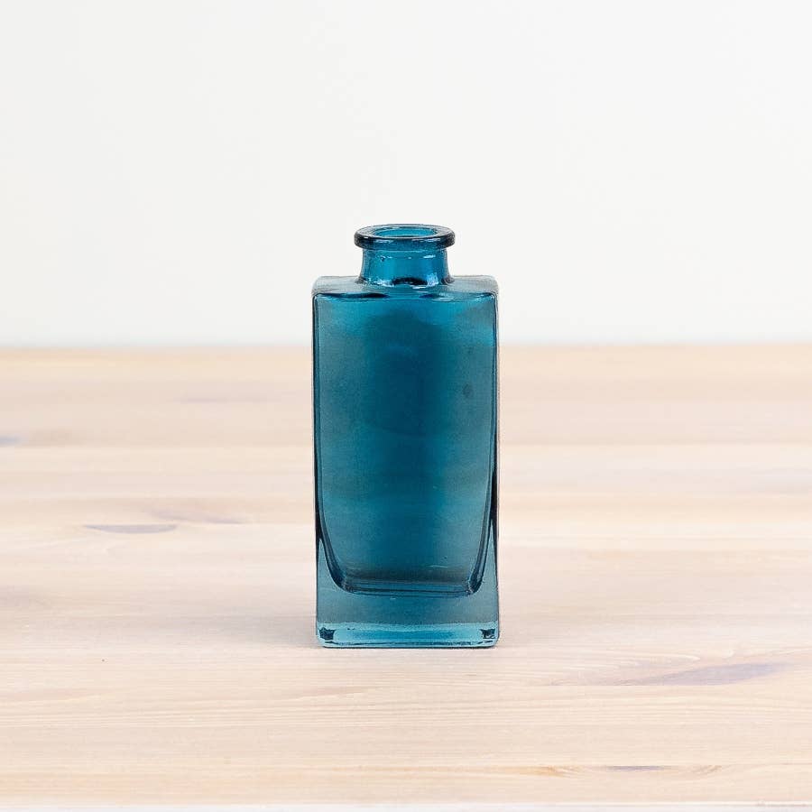 Blue Glass Flower Vase or Diffuser Bottle 12cm