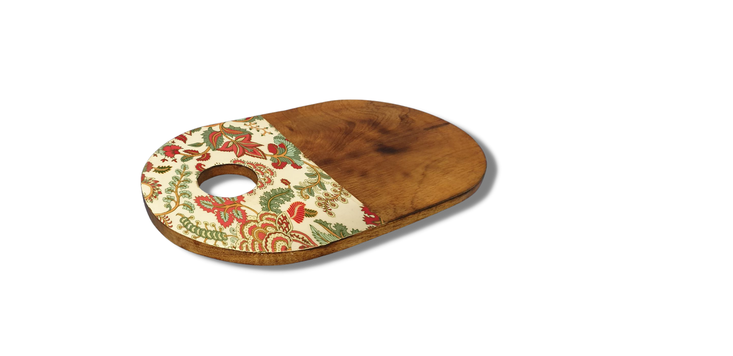 Cheese Board Charcuterie Board, Snack Serving Board With French Floral Print