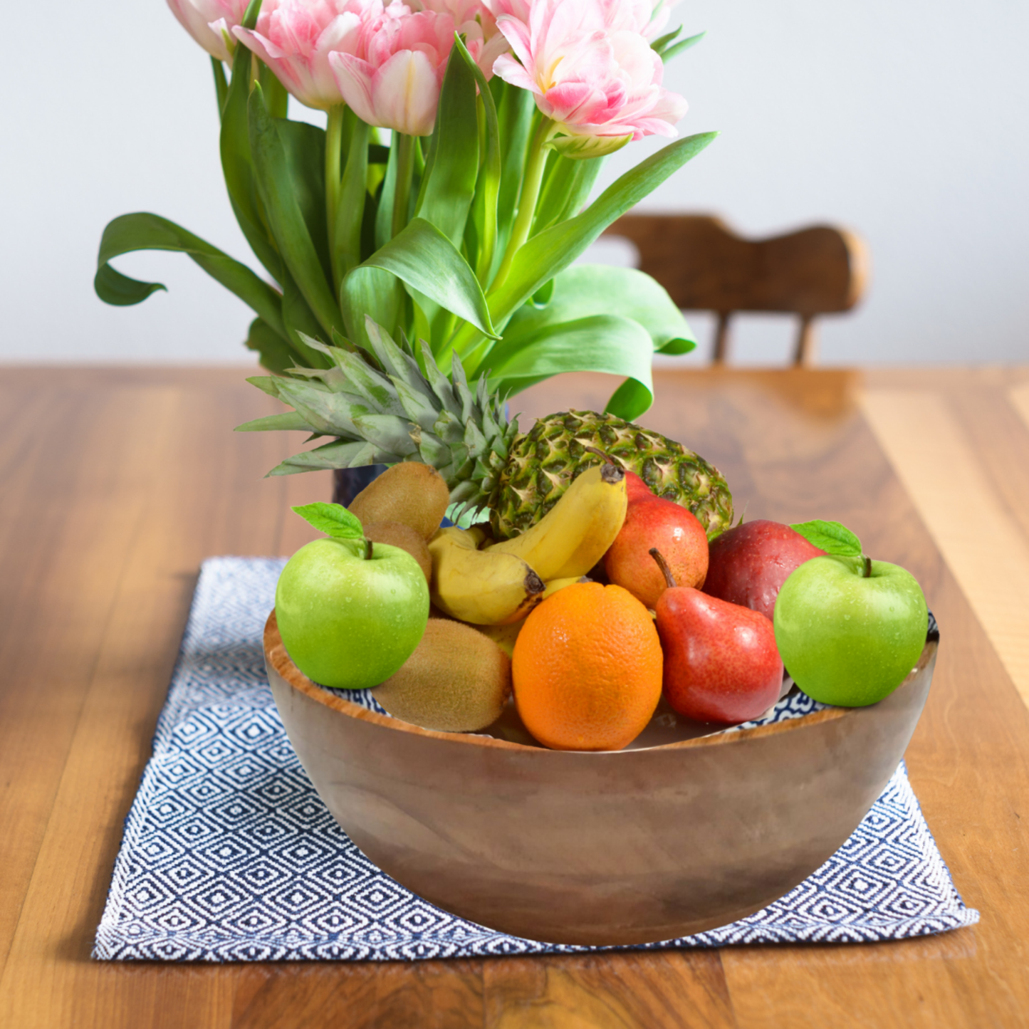 Handmade Serving Bowl with Spoons Stunning Prints Salad Bowl