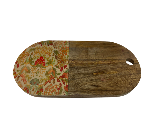 Cheese Board Charcuterie Board, Snack Serving Board With French Floral Print