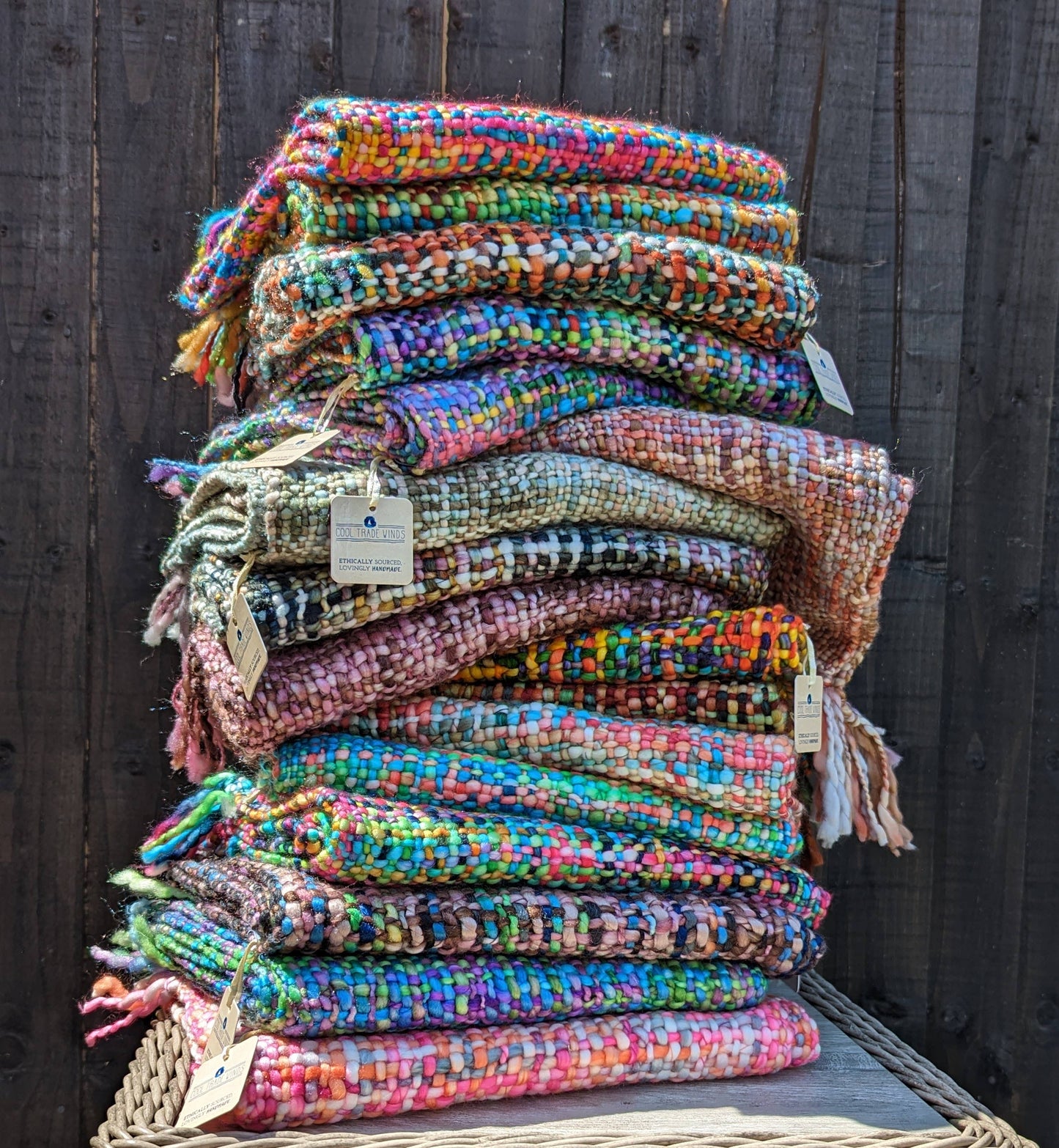 Chunky Tweed Scarf - Assorted colour choice- Hand-dyed and handwoven.