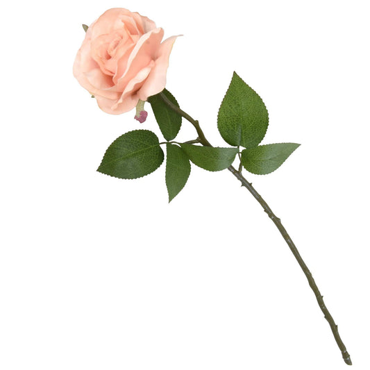 Artificial Open Rose -Light Peach H54 cm