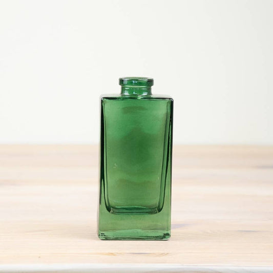 Green Glass Flower Vase or Diffuser Bottle, 12cm
