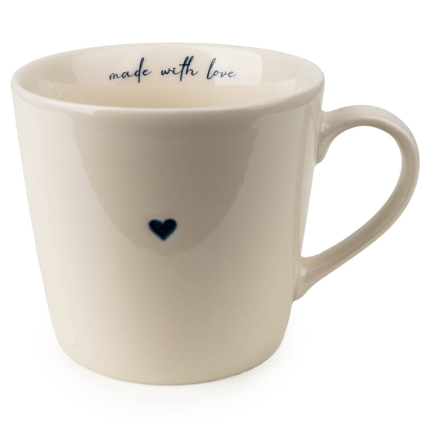 V-Shaped Mug - Wax Resist Blue Heart