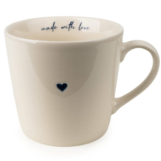 V-Shaped Mug - Wax Resist Blue Heart