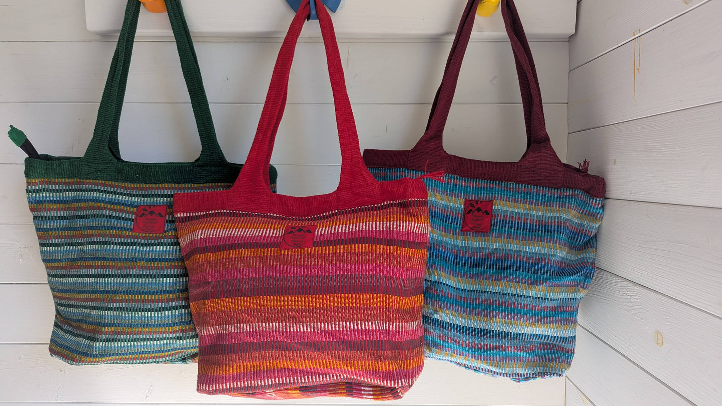 Handwoven Cotton Shopping Bag- Ethically produced in Nepal (3 colours!)