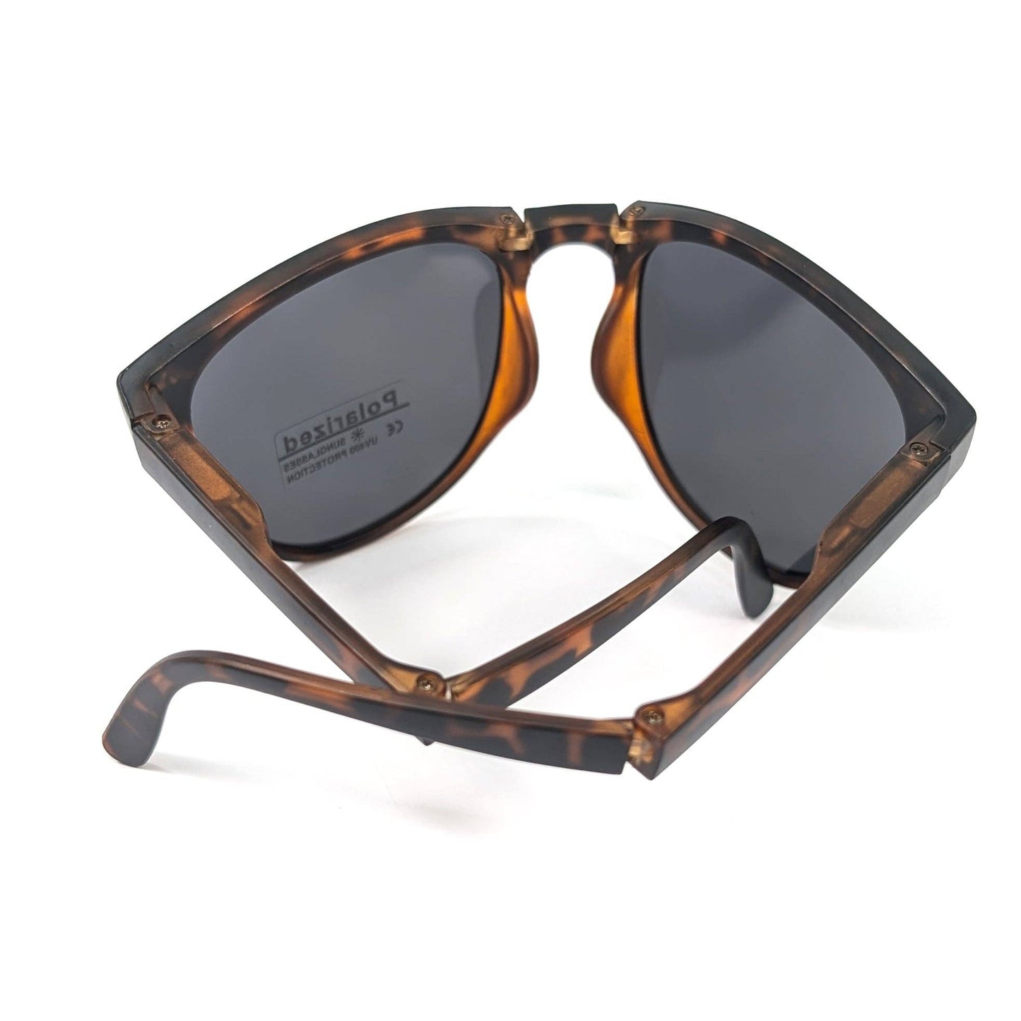 Sorelli - Matte Foldable Polarised Sunglasses (with Case & Cleaner) - Tortoise Shell