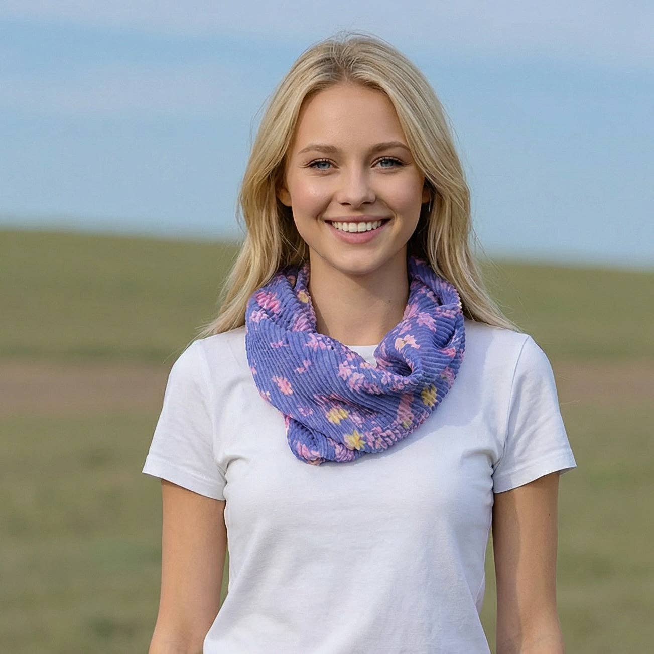 Sweet Pea Indigo Neck Scarf | Magnetic Clasp Snood