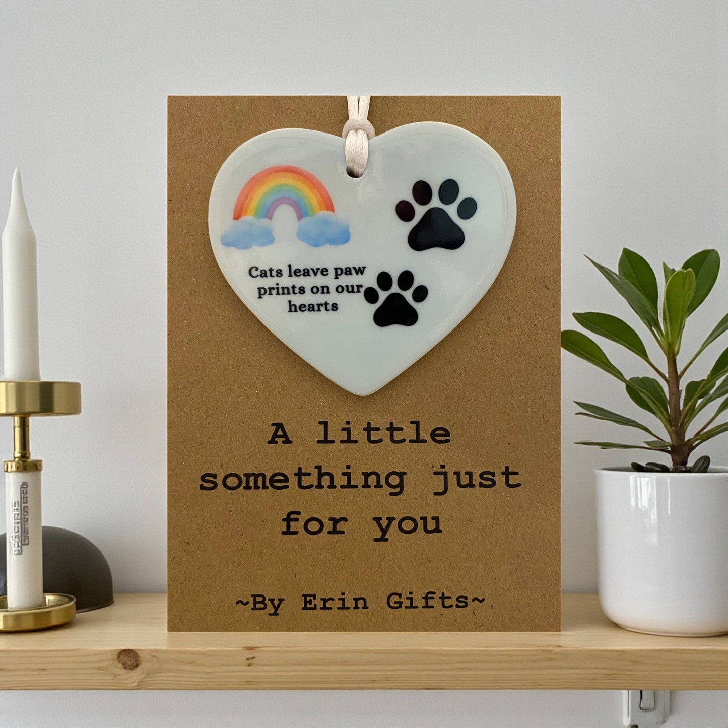 A Little Something - Cats Leave... Card & Ceramic Keepsake