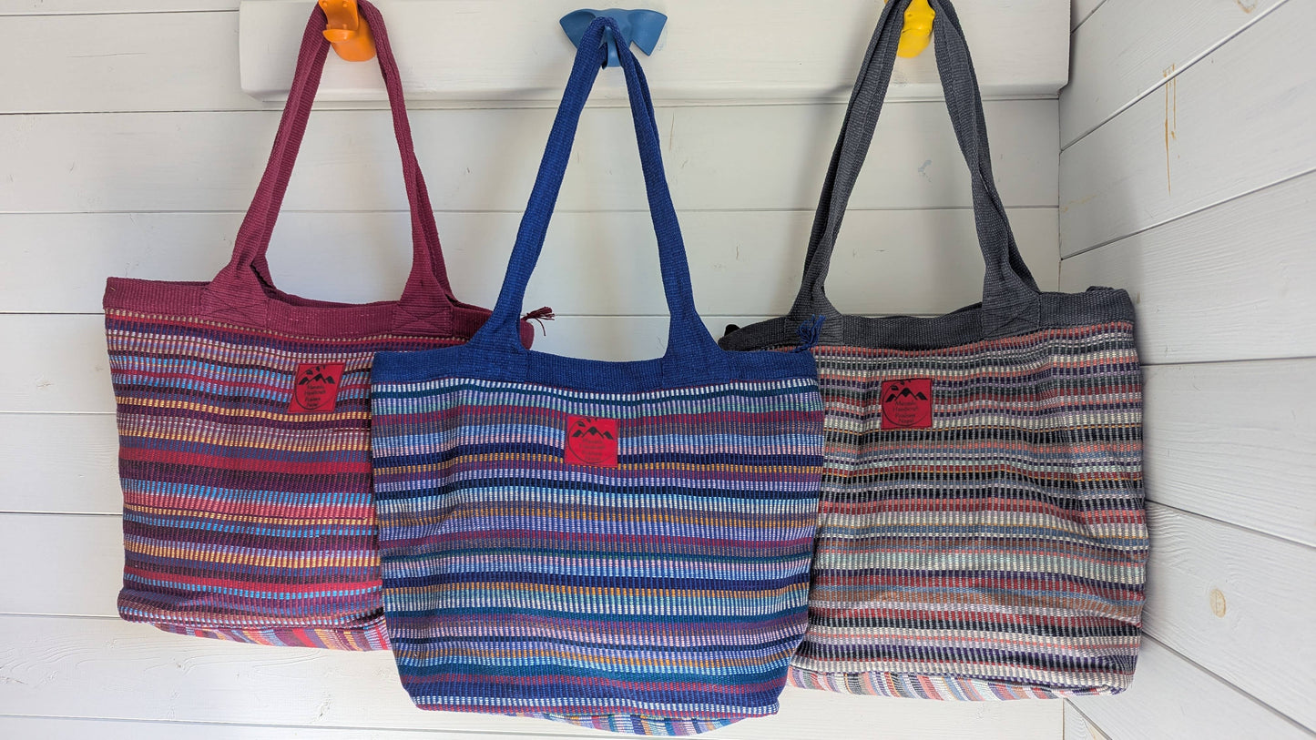 Handwoven Cotton Shopping Bag- Ethically produced in Nepal (3 colours!)
