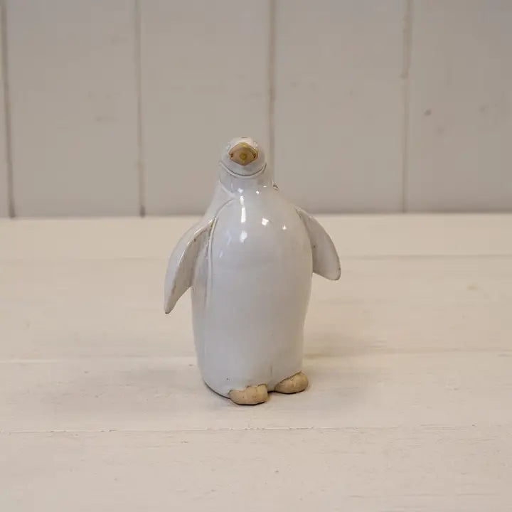 Medium Stone Glazed Ceramic Penguin Ornament