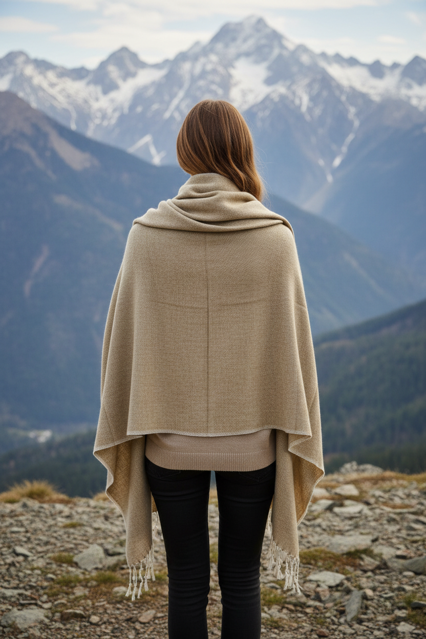 Luxurious Herringbone Weave Oversized Winter Scarf -Ethically sourced and Vegan