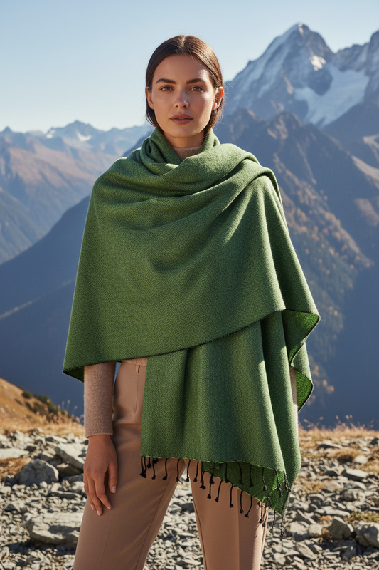 Luxurious Herringbone Weave Oversized Winter Scarf -Ethically sourced and Vegan