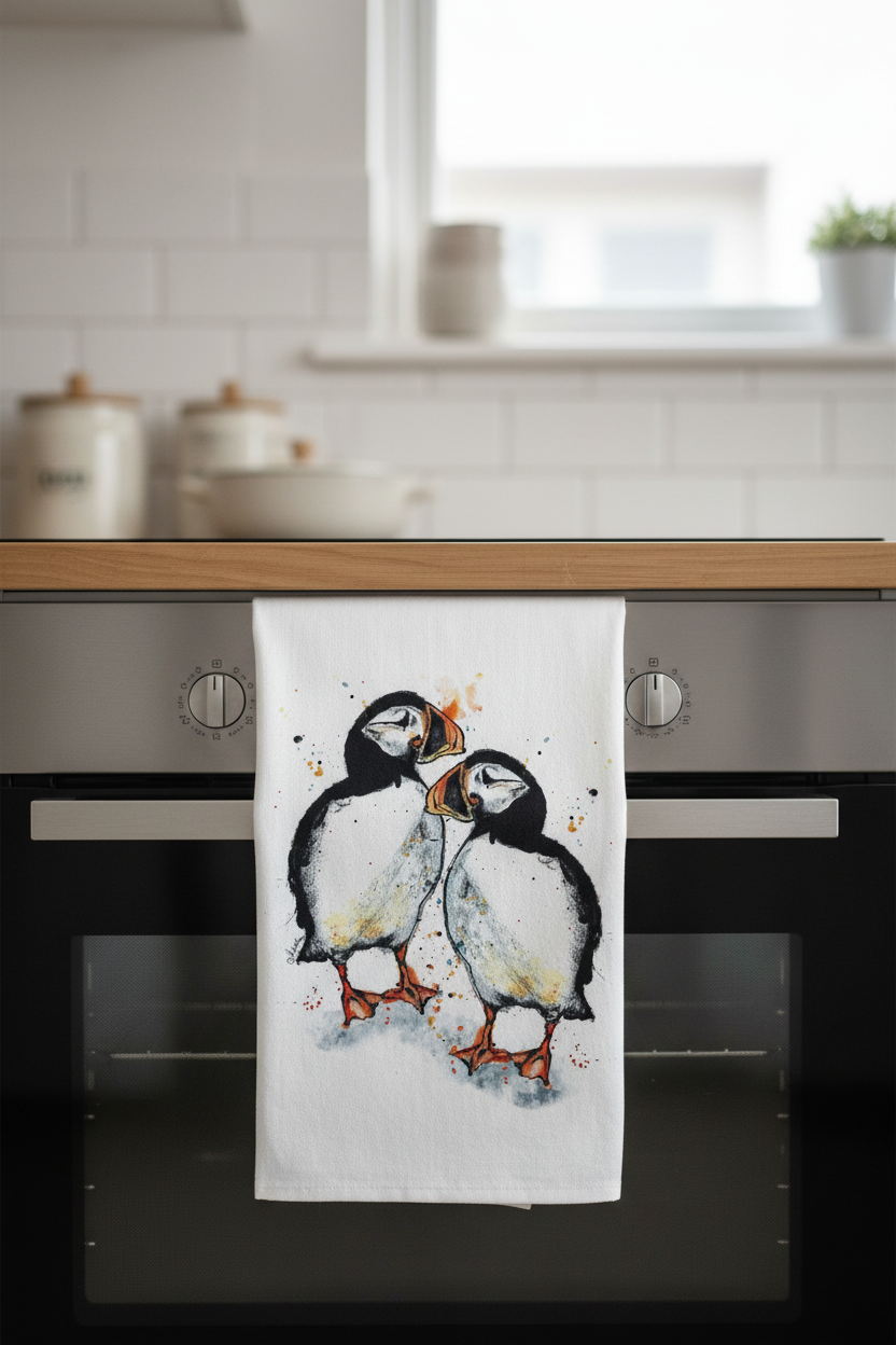 Puffin Tea Towel
