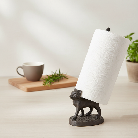 Cast Iron Kitchen/Bathroom Paper Holder - Cat