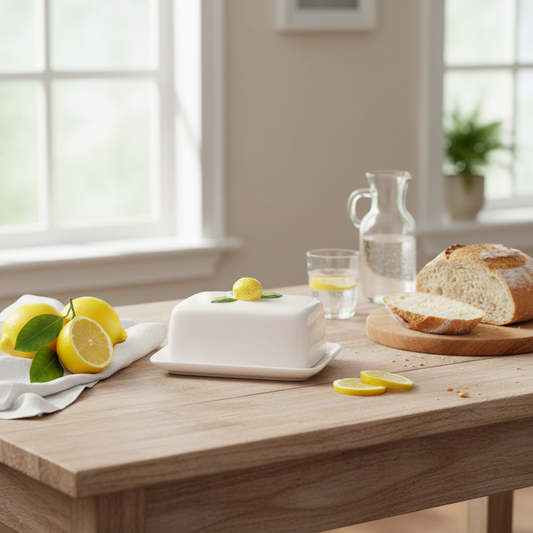 Butter Dish - With Lemon Design