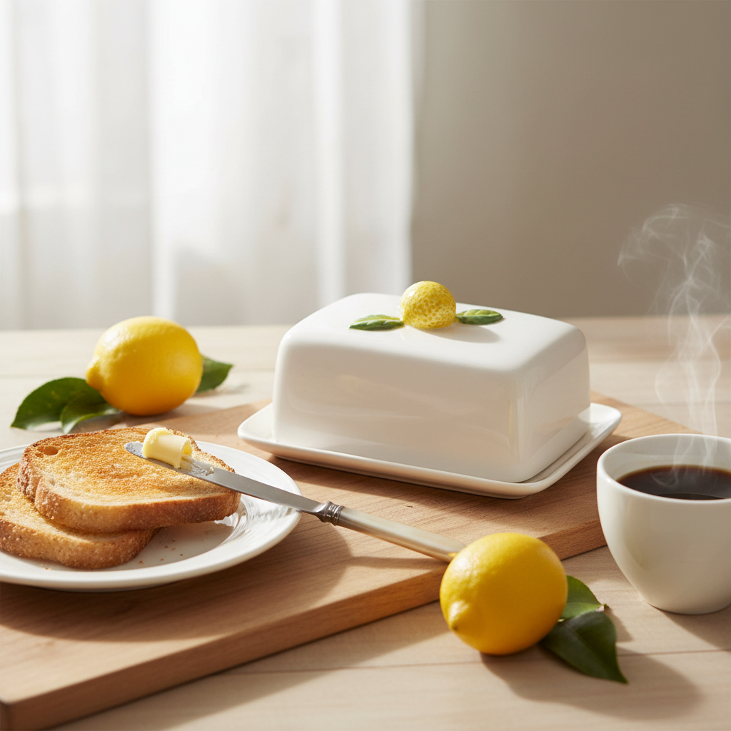 Butter Dish - With Lemon Design
