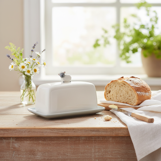 Ceramic Dish - With Sheep handle
