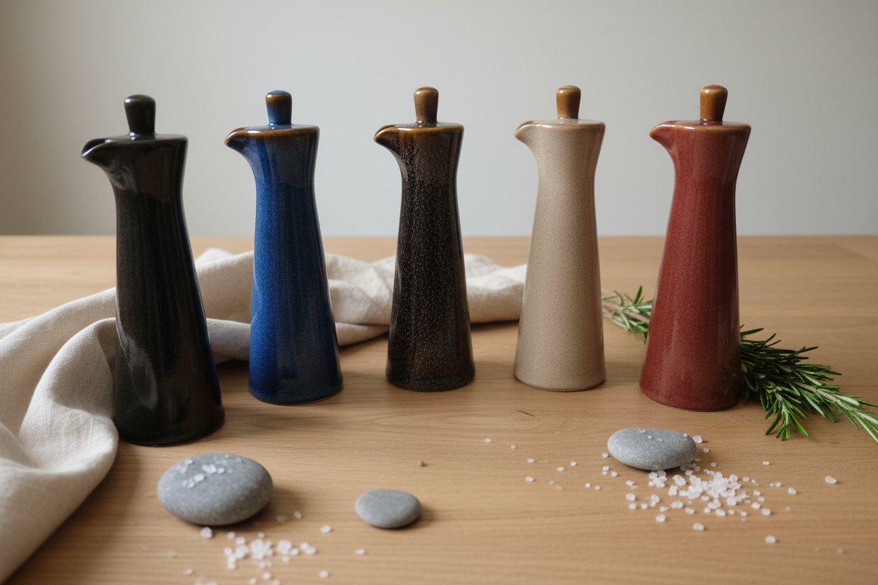 Japanese Kiln-Change Ceramic Condiment Bottle