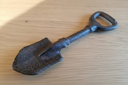 Cast Iron Spade shaped Bottle Opener, 14.7cm