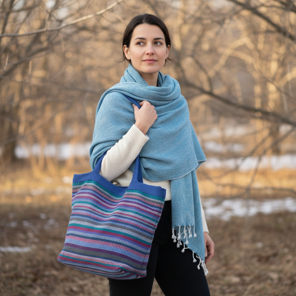 Nepali Shawls - Sea Green -Ethically produced in Nepal