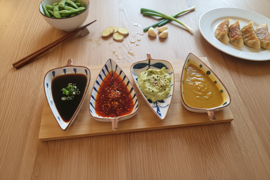 Leaf Ceramic Dipping Bowl Set - Perfect for Sauces & Condiments