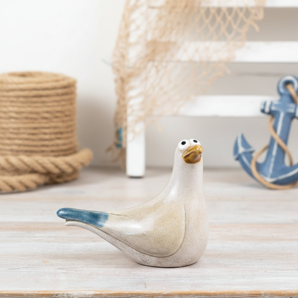 Sea Blue Seagull Ornament, 12.5cm