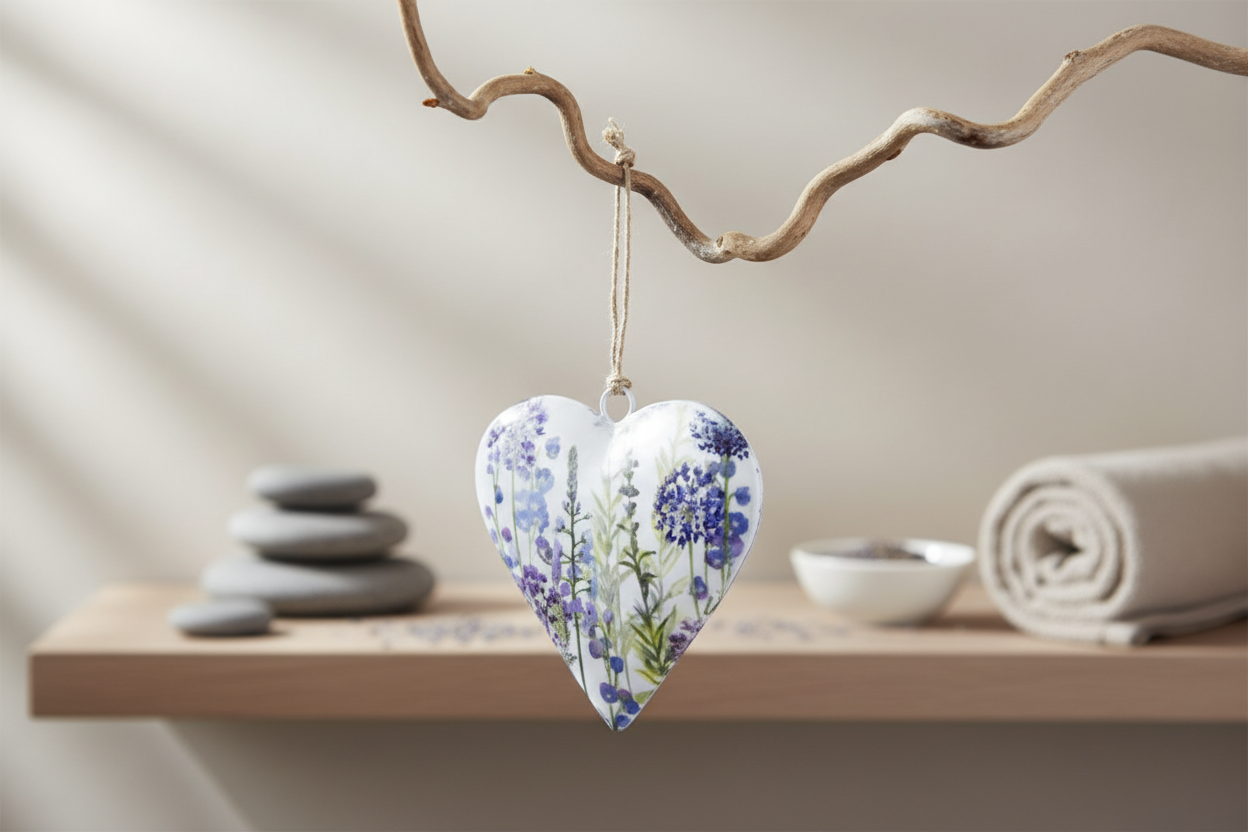 Hanging Lavender Heart 10cm