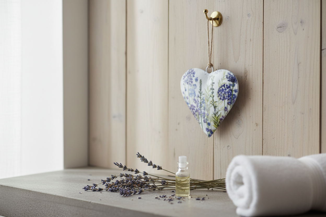 Hanging Lavender Heart 10cm