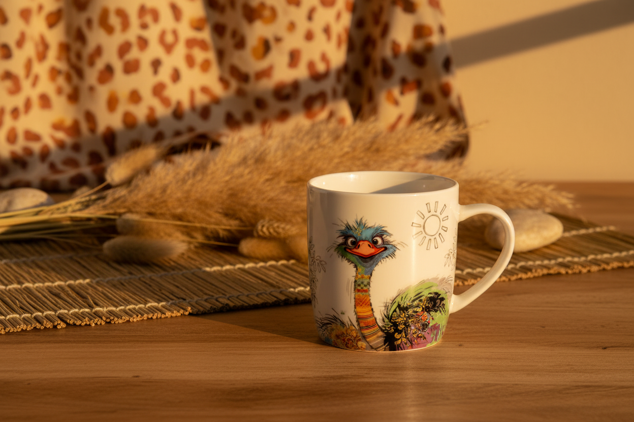 Bug Art Oscar Ostrich Mug with presentation box