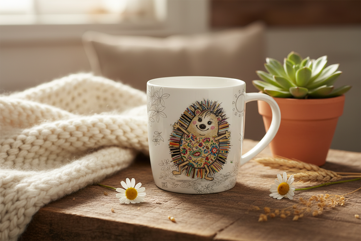 Bug Art Hattie Hedgehog Mug with presentation box
